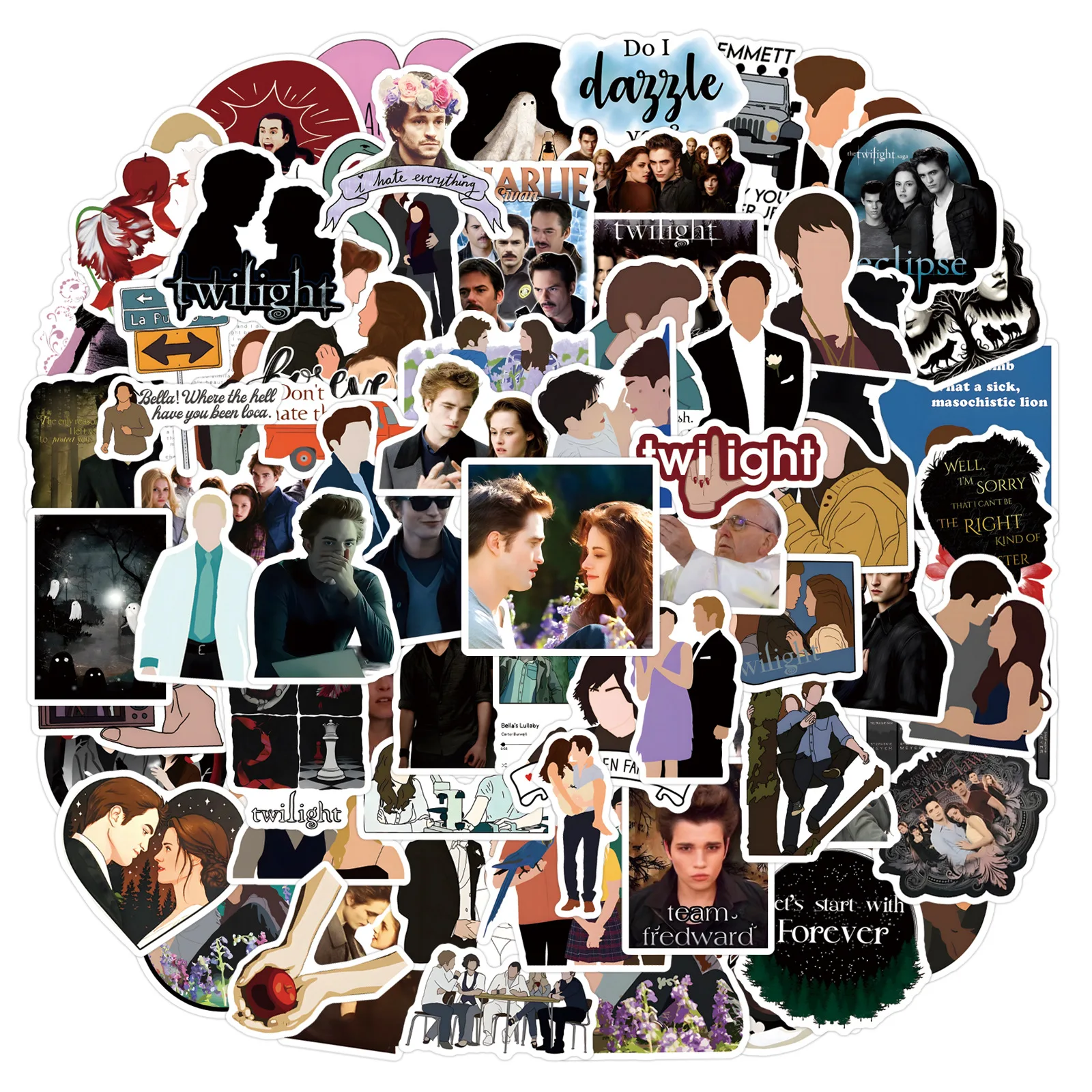 110 قطعة من ملصقات الشفق Bella Graffiti ملصقات DIY المزخرفة لكوب الماء ولوح التزلج المقاوم للماء