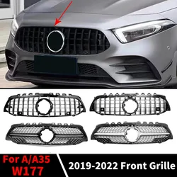 Sport Front Bumper Grille Inlet Grill Radiator Grid Tuning For 2019-2022 Mercedes Benz A Class or A35 W177 GT Diamond Style