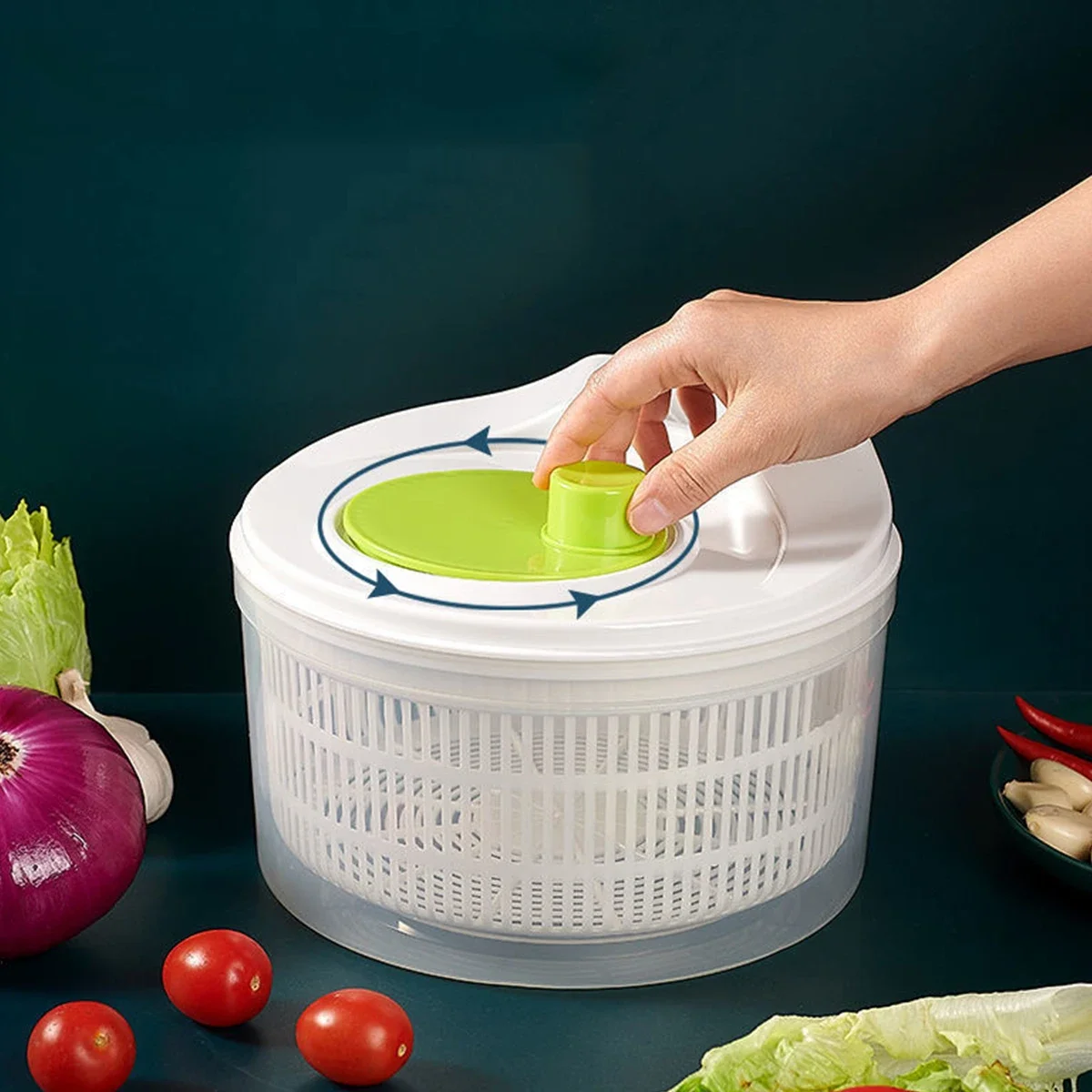

Household Vegetable Dehydrator Creative Manual Water Salad Spinner Fruit Drain Basket Dryer Hand Crank Kitchen Household Gadget