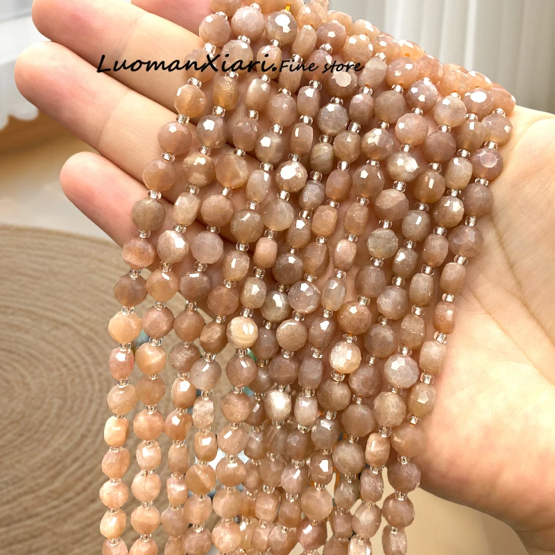 

Natural Stone Gem AAA Sunstone 8x5mm Faceted Button Loose Spacer Beads for Jewelry Making Diy Bracelets Charms Accessories