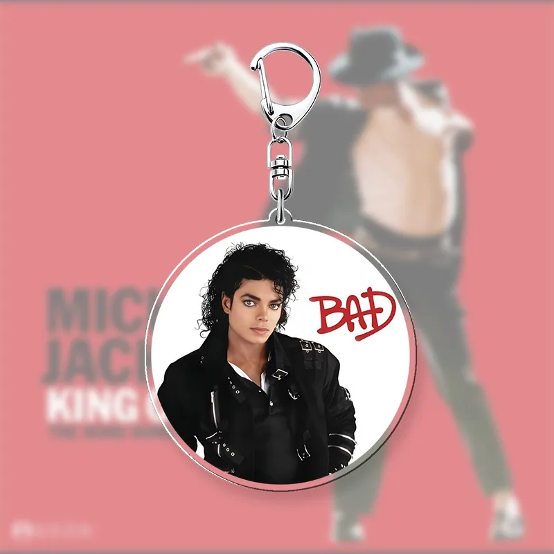 Double-sided Acrylic Keychain, Michael Jackson Pendant