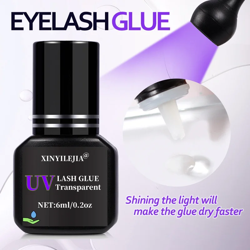 6ML UV Wimpern Kleber Für Wimpern Verlängerung Kleber Wasserdicht Langlebig 1S Schnell Trocknend Koreanische Lila Professionelle make-up-Tools