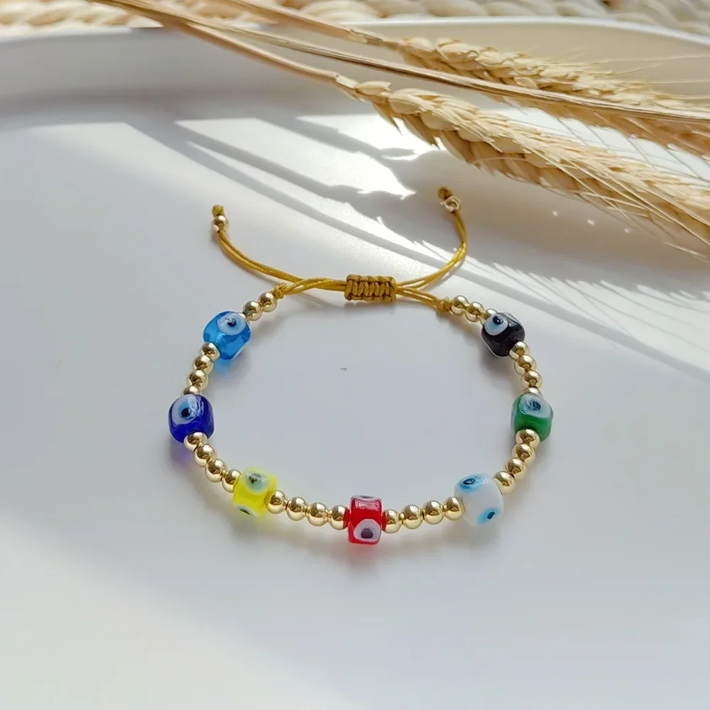 Beaded bracelet Creativity Pattern Eye Hand weaving Adjustable Bohemia Female Trend Simplicity Rice bead bracelet