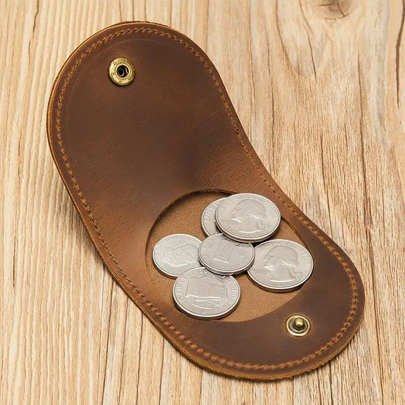 Echtes Leder-Münztäschchen für Frauen, Kleine Verschluss-Geldbörsen für Kinder-Geldbedürfnisse – Detail 5