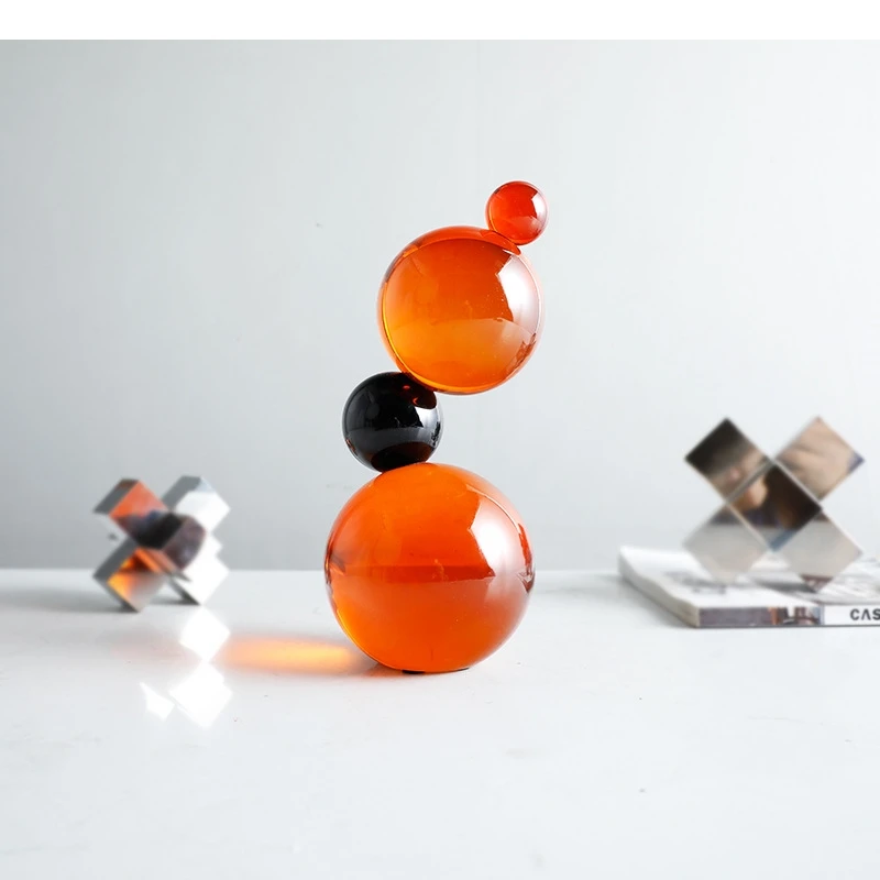Glass Crafts Geometric Spheres Colored Crystals Splicing Bubbles Balls Decorative Figurines Home Decoration Accessories