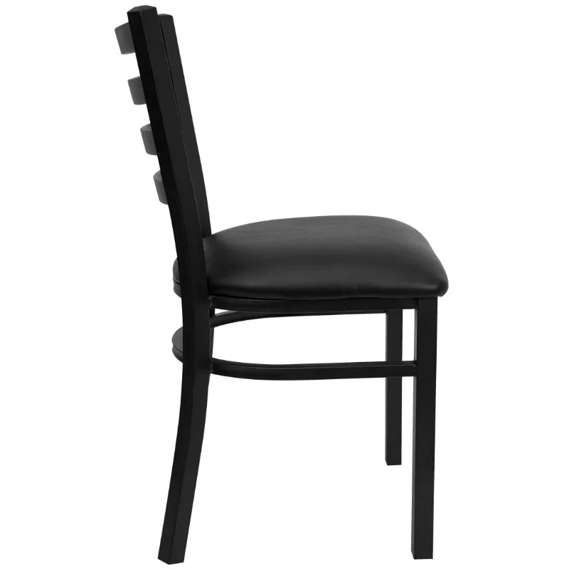 Silla de comedor de metal con respaldo de escalera serie para restaurantes,