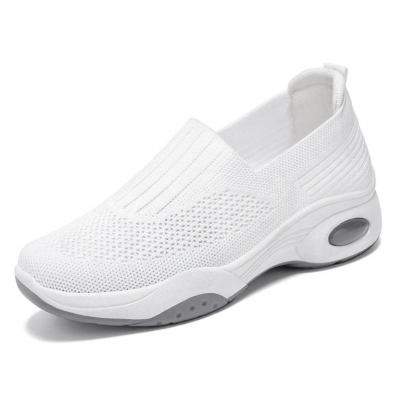 Ladies Breathable Mesh Slip On Walking Sneakers Air Cushion Platform Comfort Non Slip Casual Shoes view 4