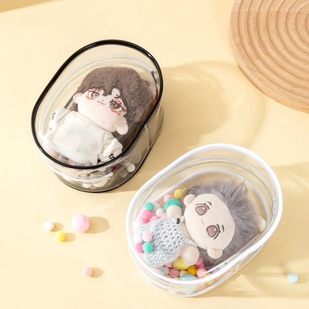 with Plush Ball Doll Transparent Walking Bag with Keychain Thicken Cotton Doll Display Bag Portable Creative