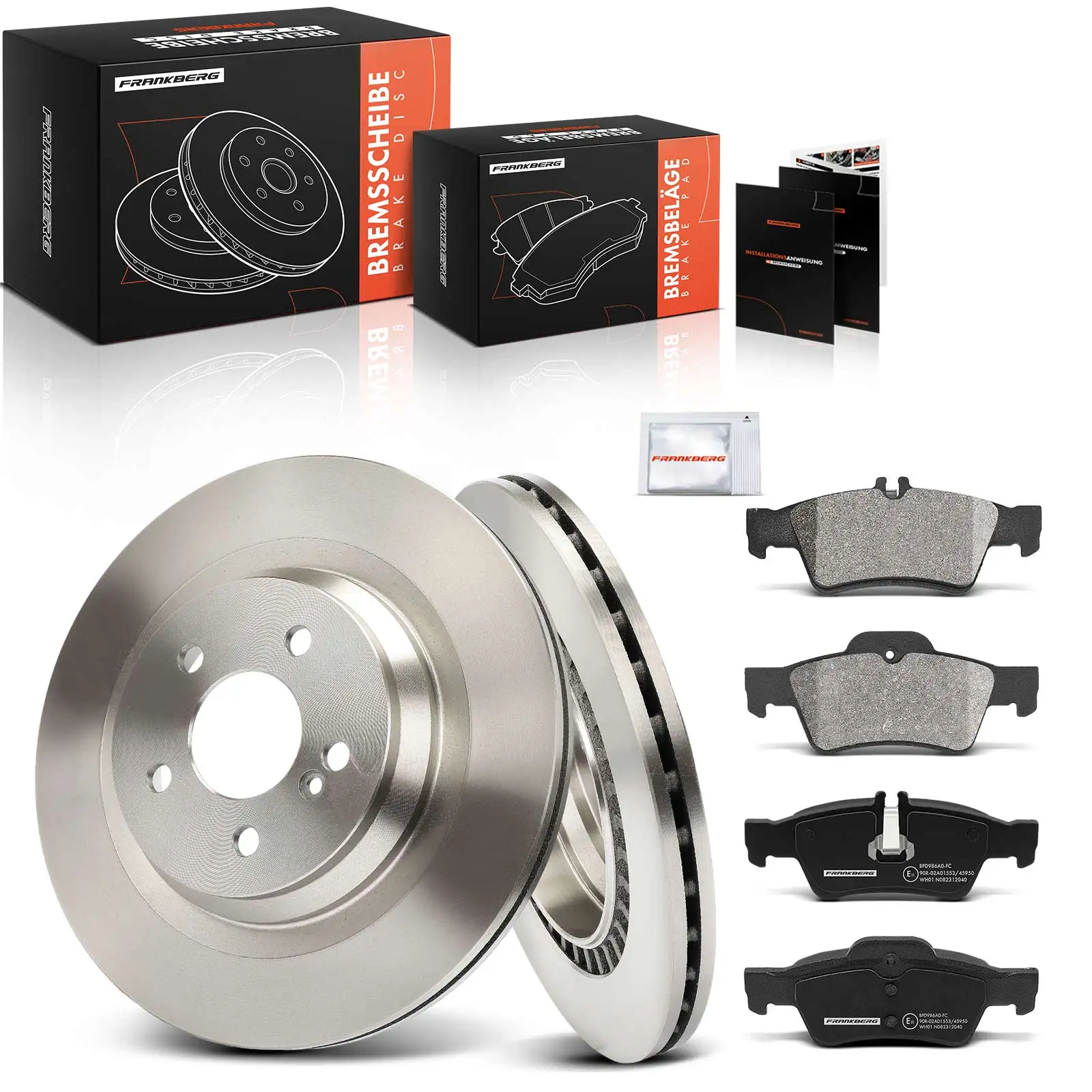 Frankberg 2x Remschijven 4x Remblokken Achteras Voor Mercedes-Benz S-Klasse W221 C216 A0074201020 A0074206720 2214231012