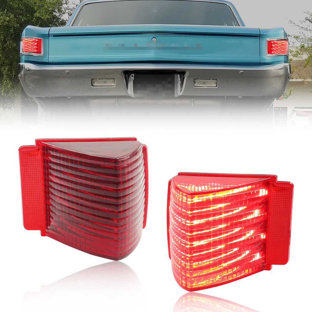 2X Rear Tail Light Brake Light Turn Signal Light Reverse Light Backup Light With Red LED For 1967 Chevrolet Chevelle/Malibu
