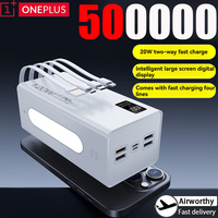 ONEPLUS 500000mAh 120W High Capacity Power Bank Trendy 4 in 1 Wires Fast Charging Portable Battery Charger for iPhone Samsung
