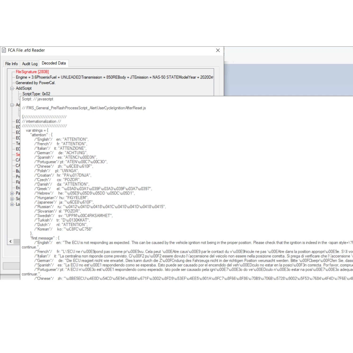 For CHRYSLER EFD FCA TO BIN CONVERTER Extract –Decode FCA .efd files EFD to BIN for FCA converter–CHRYSLER FCA .efd file reader