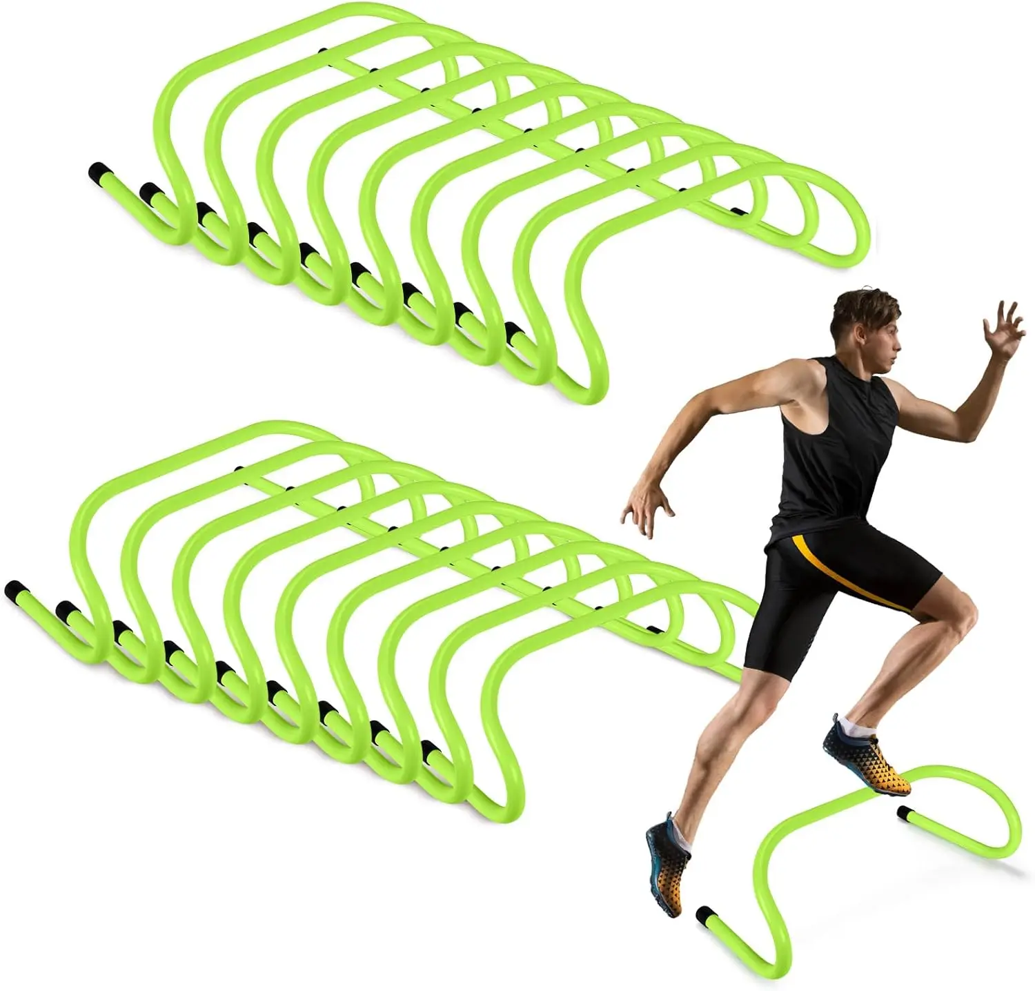 

18 Pcs 6" Speed Training Hurdles for Agility, Soccer, Basketball, Durable PVC