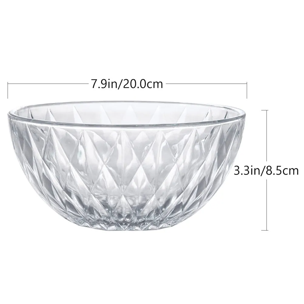 1Pcs Glass High Clarity Container Glass Bowl Fruit For For Home New Year Party Salad Crystal Texture Smooth