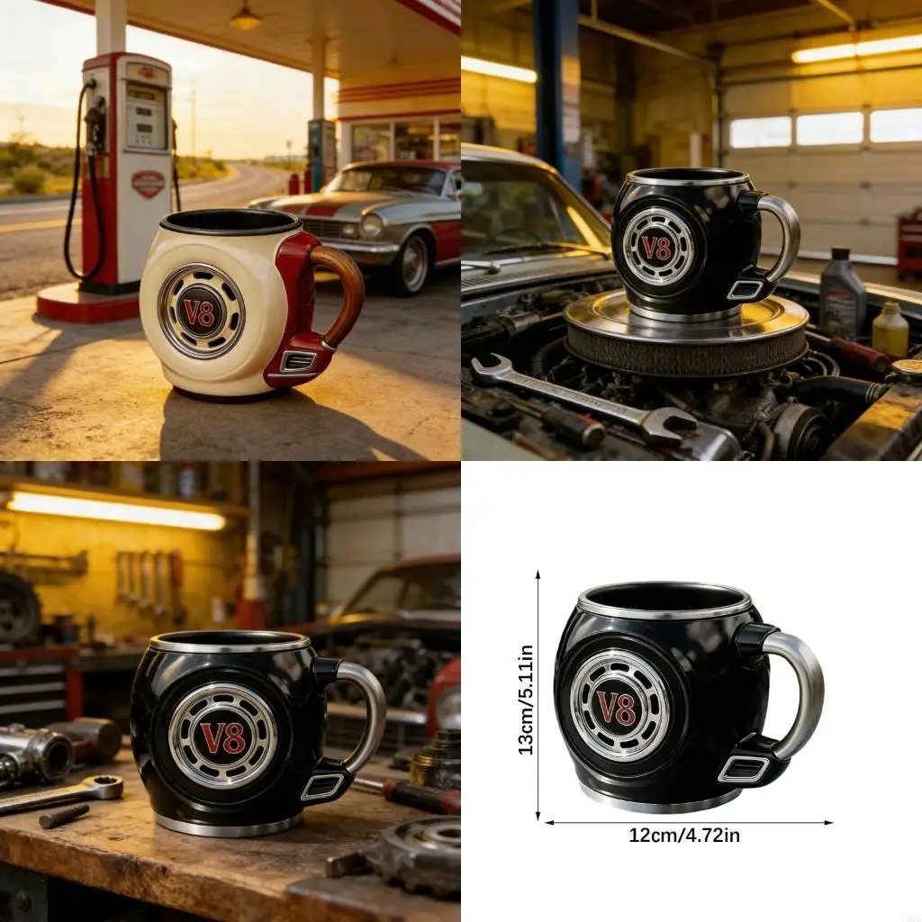 Handheld Car Beverage Cup With Stainless Steel Insert Drinking Mug For Decoration And Practical Use Y5GB