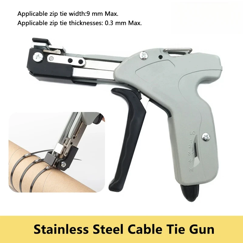New Stainless Steel Tie Gun Adjustable Ratchet Automatic Tightening Cutting Fastening Clamp Installation