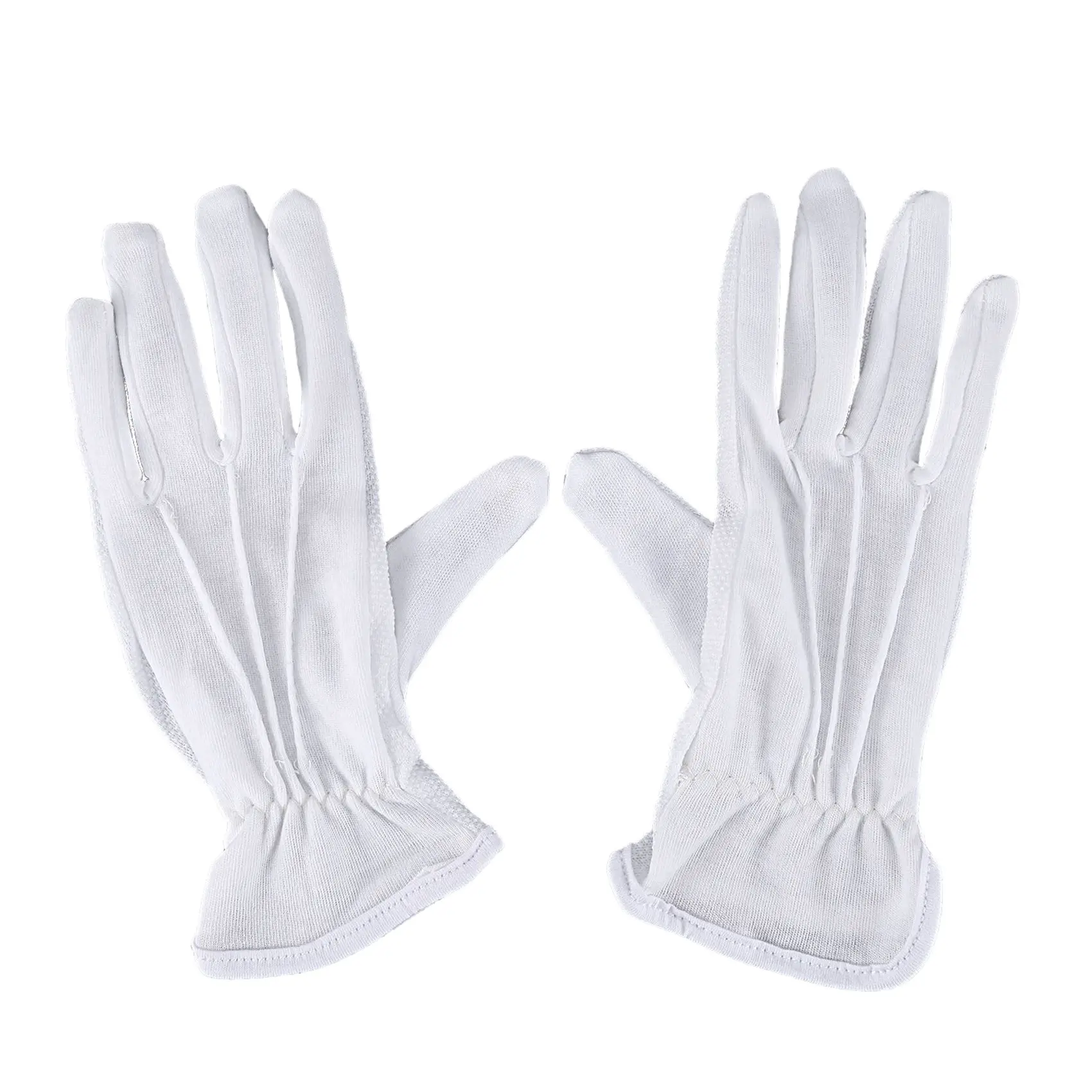 ABZZ-3X Sepasang Sarung Tangan Berkendara Kerja Katun Putih Anti Selip Pelindung