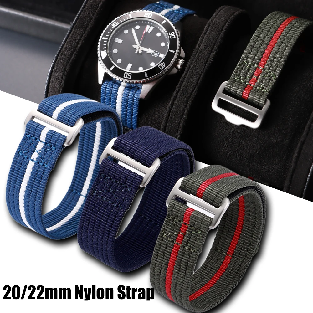 20mm 22mm Nylonband für Seiko für Tudor Klettverschluss Uhrenarmband Herren Militär Sport Armband für Omega für Rolex
