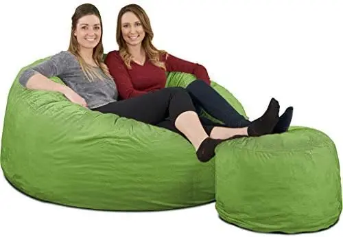 5ft Bean Bag Chair & Footstool, Oversize Bean Bag Chair for Adults, Comfy Chair Bean Bag Couch Lounge Sofa Lovesea