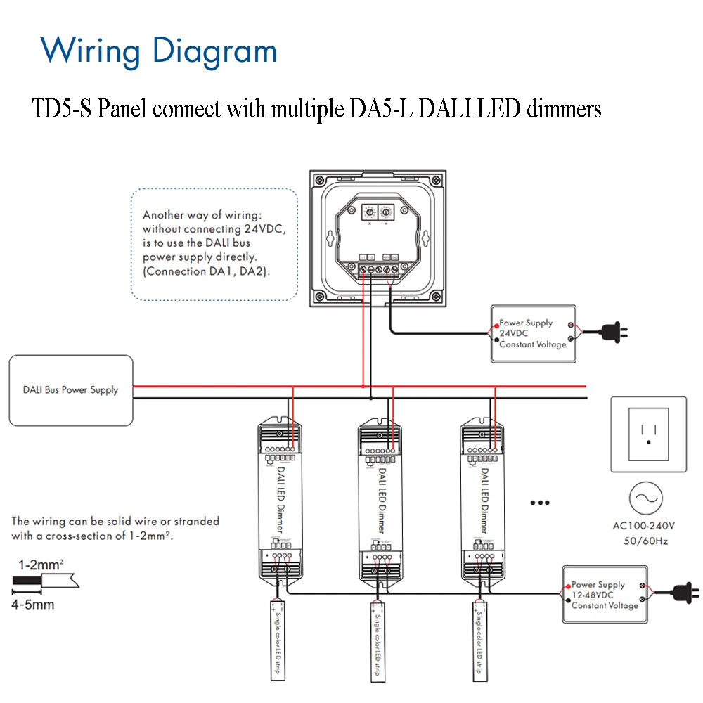 Imagem -06 - Dali-led Dimmer com Display Digital ch Tensão Constante dc 12v 24v 36v 48v Interruptor Escurecimento Dt8 Toque do Painel Mestre