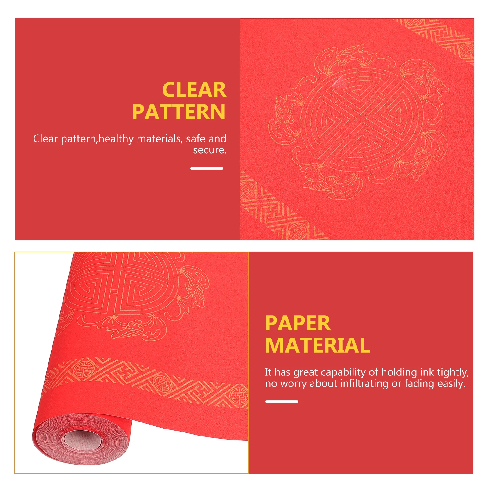 

1 Roll Thickened Red Xuan Paper Blank Scroll For Calligraphy Spring Festival Couplet Writing Rice Paper Festive Decoration Art