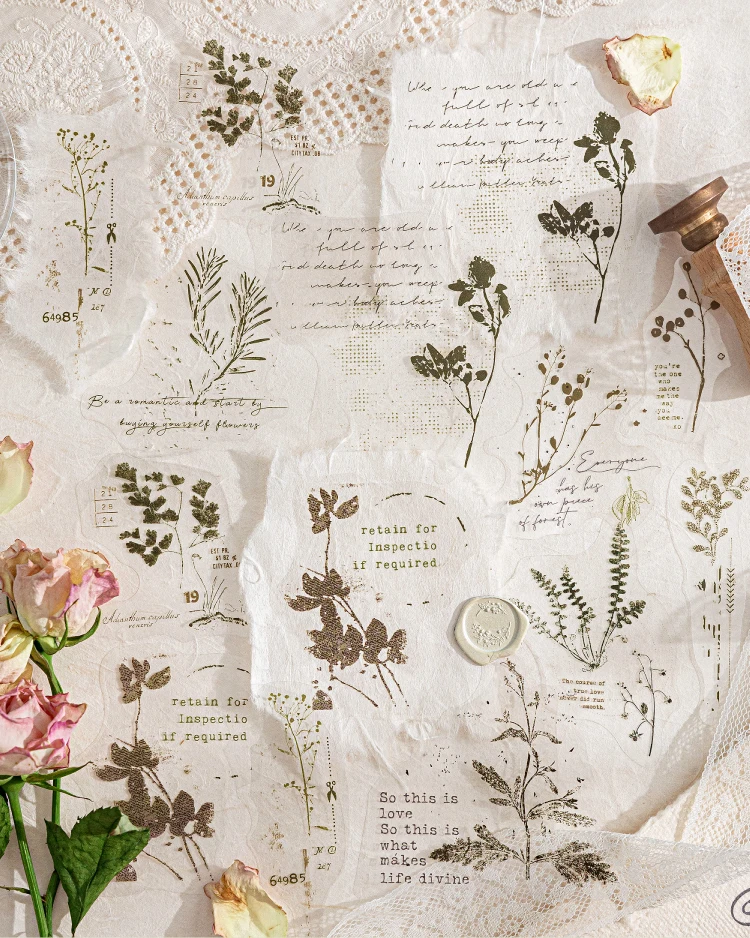 20-teiliges Aufkleber-Set für Pflanzen, Blumen, Pflanzen, dekorative Aufkleber, DIY-Planer, Tagebuch, Journal, Scrapbook-Zubehör – Detail 13