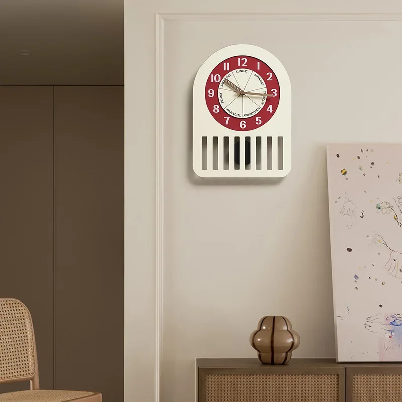 ساعة لا تثقيب خفيفة ساعة حائط فاخرة ساعة غرفة المعيشة 2025 ديكور ساعة إبداعي جديد راقي #4