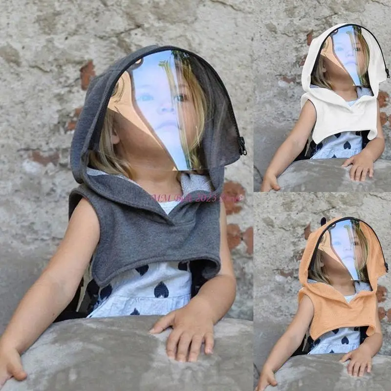 قبعة واقية دافئة بغطاء رأس للأطفال من 49ME مع غطاء أمان درع كامل الوجه قابل للإزالة #3