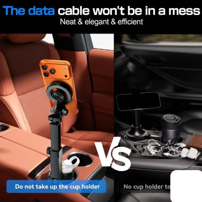 Y1UB Universal Adjustable Phone Cup Holder Rack Mount Design for Various Use