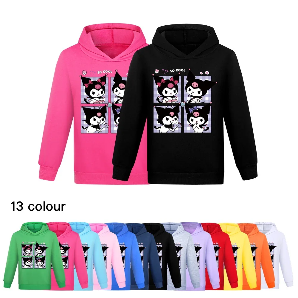 

Kuromi Kids Girls Sweatshirt Hoodies Autumn Boys Hoodies Long Sleeve Hoodie T-shirt Top Teens Children's Clothing 2778