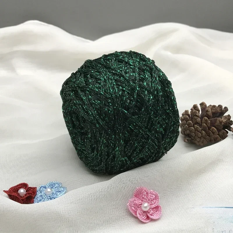 50g New Selling Pure Silk Glitter Yarn Gold Silver Hollow Thread DIY Hyunya Bag Bear Crochet Doll Knitting Yarn Hand Woven Gift