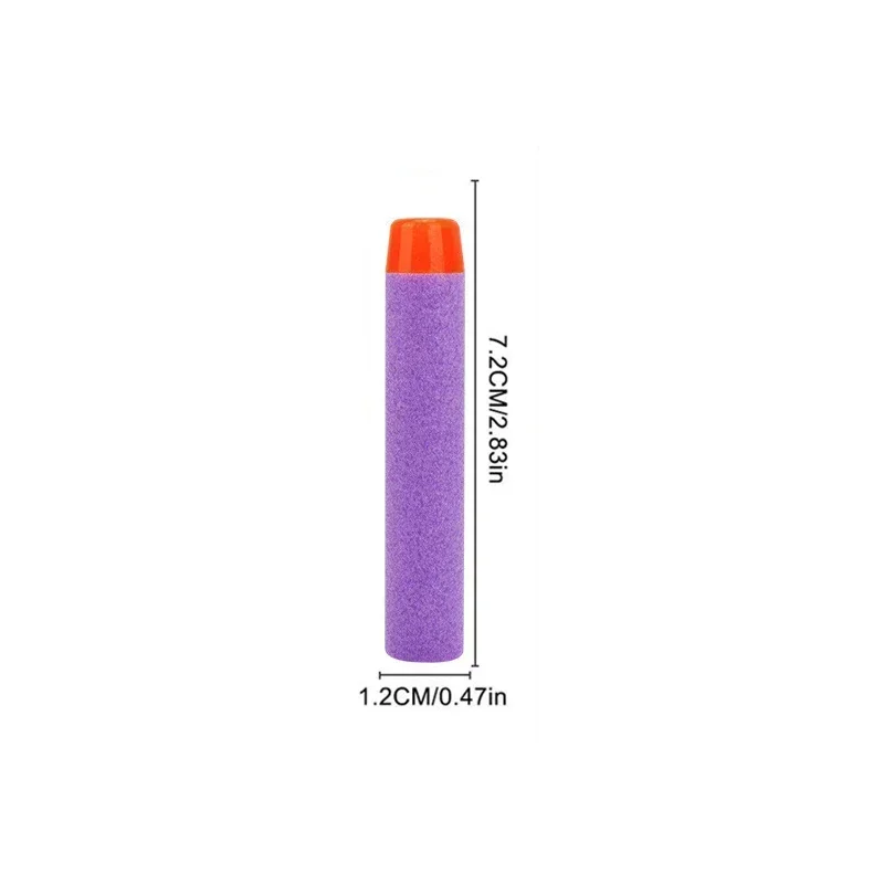 23KPurple Solid Round Head Bullets 7.2cm For Nerf N-strike Elite Series Blasters Foam EVA Refill Darts Kids Toy Guns Accessories view 3