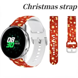 20mm 22mm Strap For Samsung Galaxy Watch 6/5/4 Huawei Watch 4-3 GT3 Christmas style Silicone bracelet Band Amazfit GTR/GTS4 Belt