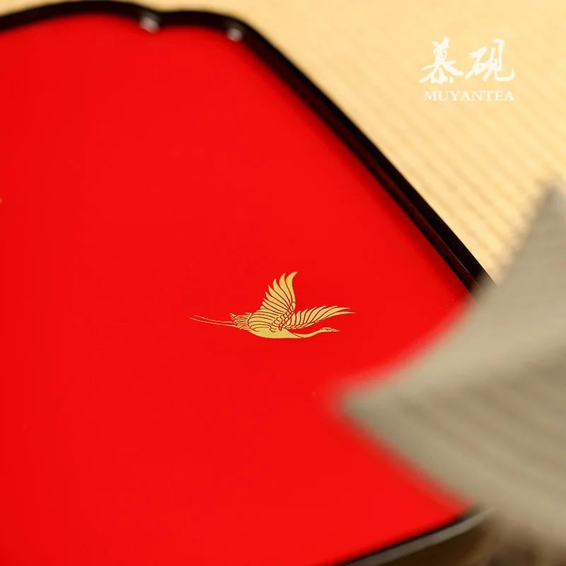 Muyan Zen Ruihe Heavy Bamboo Tray Dry Brewing Chinese Red Japanese Style Home Lacquerware Creative Teapot Holder Tea Table