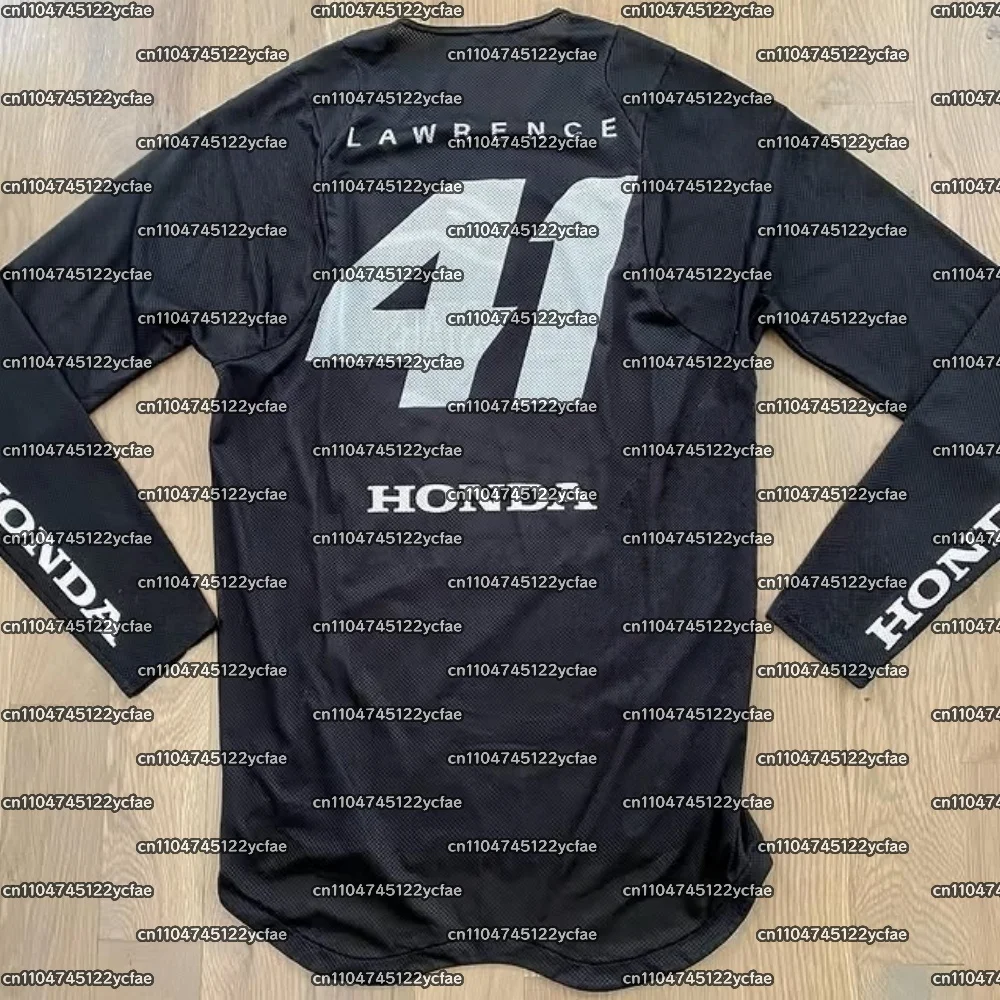 

HONDA Jett Lawrence # 41, черные, классические, ретро, для мотокросса, мужские, дышащие, быстросохнущие, модные, повседневные, спортивные, с длинным рукавом