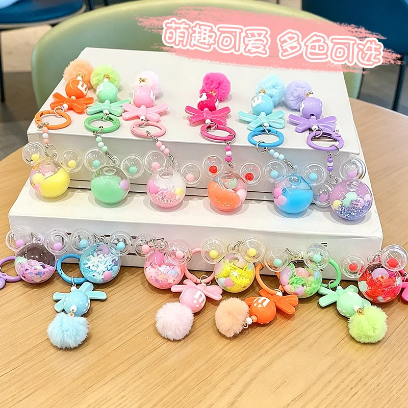 Trendy Mini Sand Flow Keychain with Smooth Oil Movement Cute Key Ring for Backpack Purse Car Keys Perfect Graduation Birthday Gi