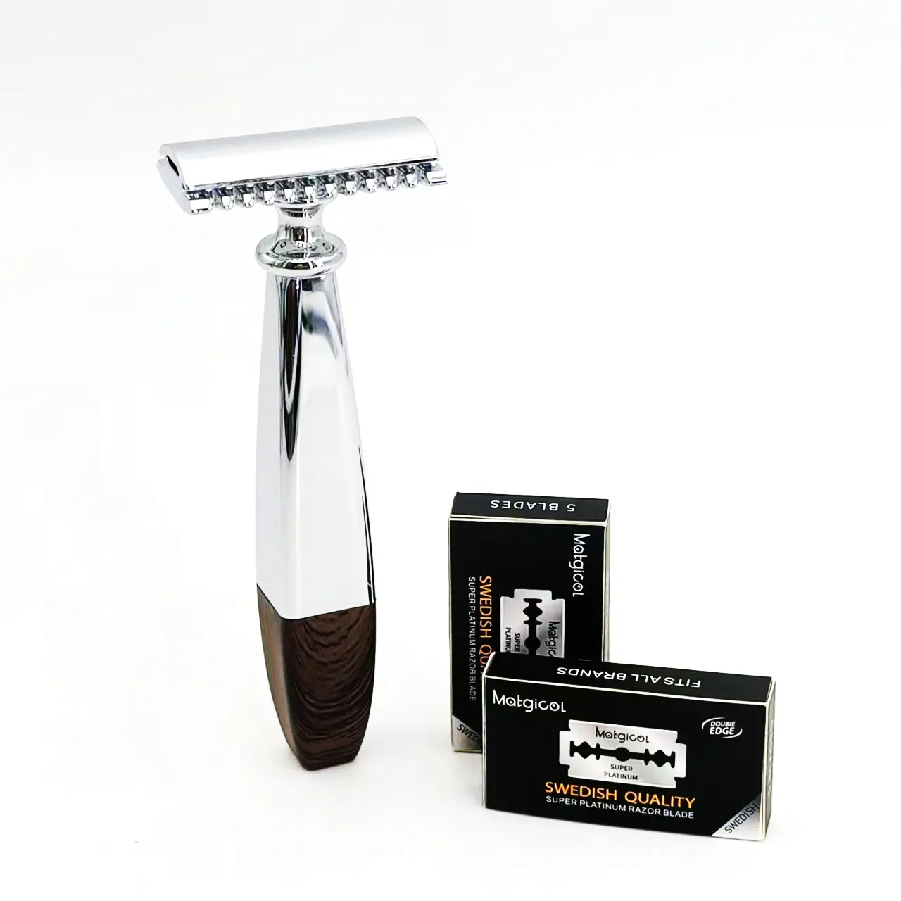 

New Classic Double Edge Safety Razor for Men & Women, Metal Razor And 10pcs Double Edge Safety Razor Blades