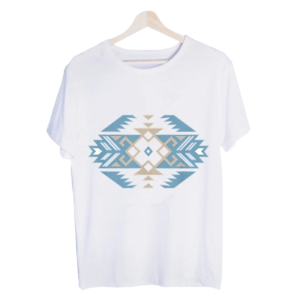 Men's Geometric Pattern Graphic Tee, Short Sleeve Crew Neck T-Shirt for Casual Summer Outfits
