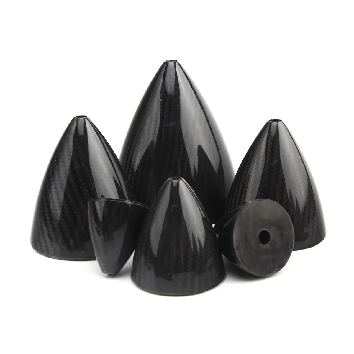 1Pc Carbon Fiber Spinner Cone Without Blade Cuts 1.75\'\' 2\'\' 2.5\'\' 3\'\' 3.5\'\' 4\'\' 4.5\'\' 5\'\' 6\'\' inch For RC Gas Airplane