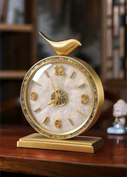 Modern Brass Shell Seat Clock, Desktop Clock, Living Room, Fashionable