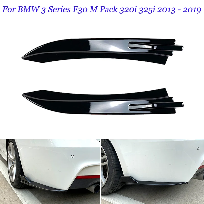 For BMW 3 Series F30 M Pack 320i 325i 2013 ~ 2019 Car Accessories Rear Bumper Diffuser Side Splitters Spoiler Lip Cover Stickers