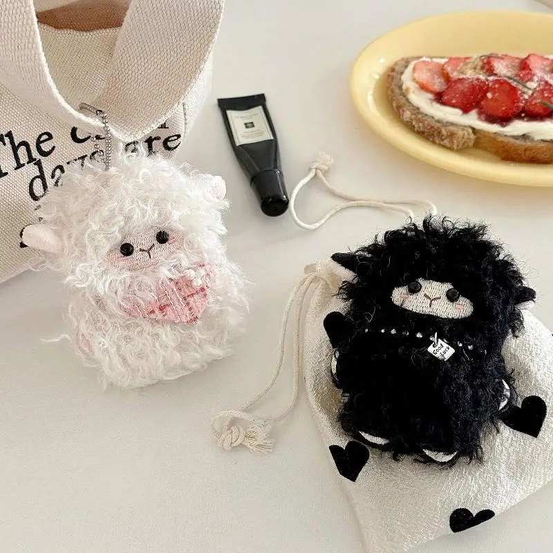 Plush Keychain Cute Cartoon Sheep Soft Stuffed Doll Keyring Bag Pendant Hanging Decoration Gift