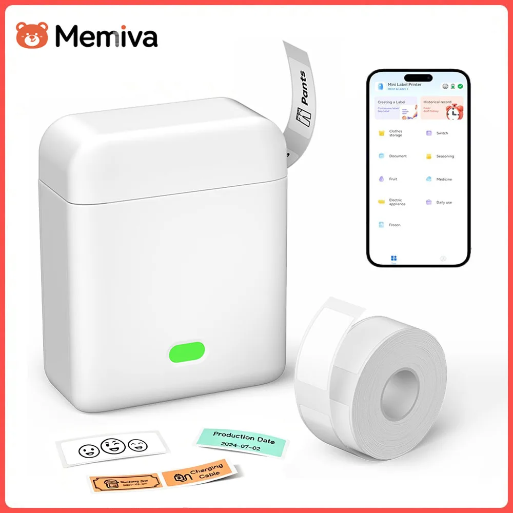 L12 Mini Portable Printer Thermal Label Printer Inkless Sticker Maker Similar As P15 D110 Printer For Barcode Photo Note Home