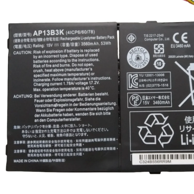 AP13B8K Battery For Acer Aspire R7-571 ZRl ZRQ ZQK ZQI ZQY V5-573G V5-572 V5-452G V5-552G V5-473 M5-583 V7-582 V7-582G V7-582PG