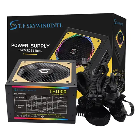 T.F.SKYWINDINTL NEW Gold 1000W Computer TF1000 Full Modular PC Power Supply Medal Active PFC ATX