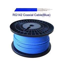 Brown/Blue FEP Jacket RG142 50-3 Double Shielded RF Coaxial Cable RG-142 Coax Cable 50 Ohm  Low Loss High Quality