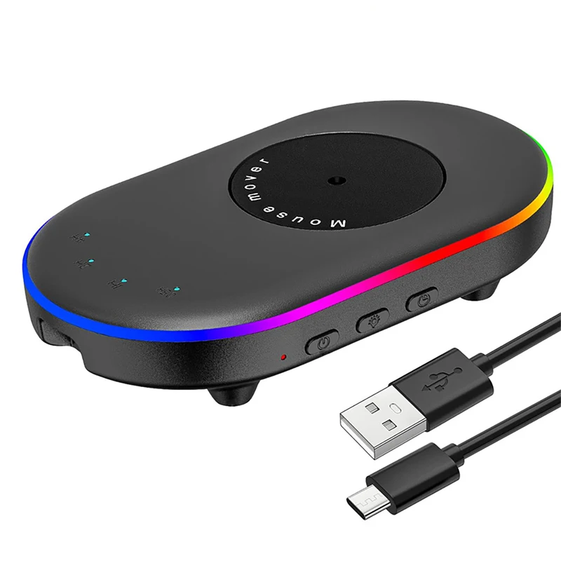 Virtual Mouse Jiggler with Switch Rotary Mice Mover Automatic Mouse Movement Simulator for Computer Awakening Keeps PC Active