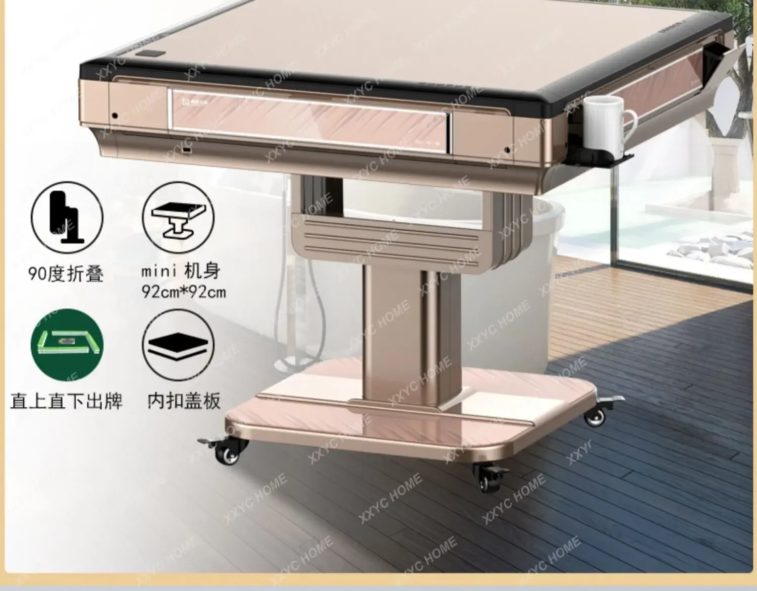 Folding Mahjong Machine Automatic Household Mini Bass High-End Small Mahjong Table Electric Four-Mouth Machine Hemp