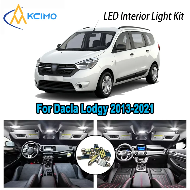 

For Dacia Lodgy 2013-2021 2014 2015 2016 2017 Premium Bright LED Interior Dome Map Trunk Light Kit Car Led Lamps Canbus No Error