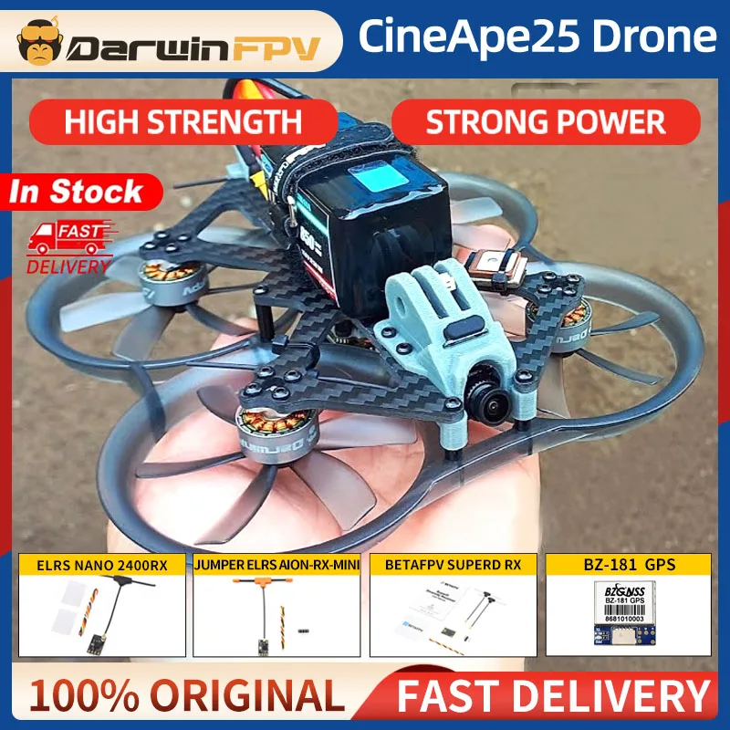 DarwinFPV CineApe25 Analog 4S Cinematic Whoop FPV 2.5inch CineApe 25 For Caddx Ant F411 FC RC FPV Racing Drone Quadocopter 